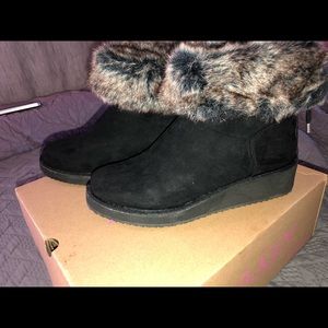 Sugar brand black microsuede booties 6 1/2s